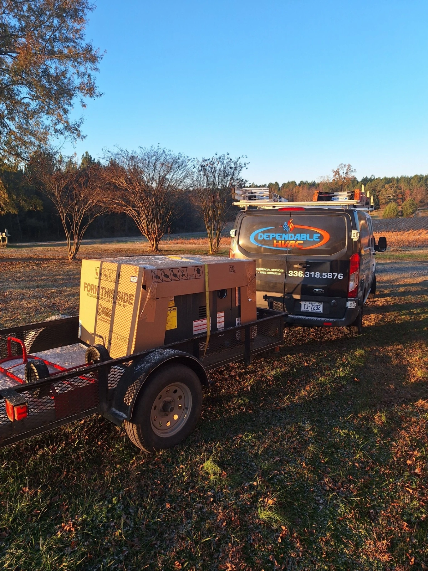 Dependable HVAC van with equipment trailer in Woodrun